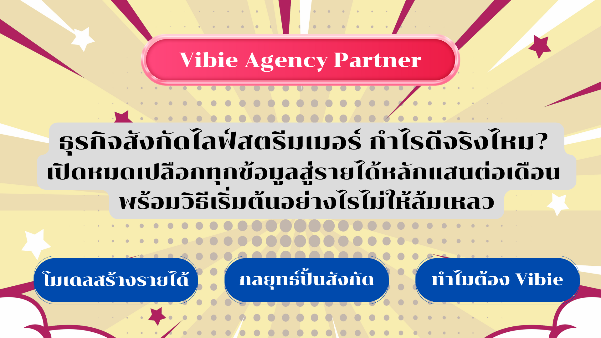 ธุรกิจสังกัดไลฟ์สตรีมเมอร์ กำไรดีจริงไหม?